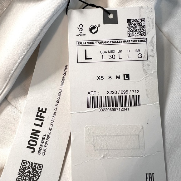 Zara Size L NWT Ivory Long Sleeve Back Vent Blazer Jumpsuit Romper (0432) - Picture 12 of 15